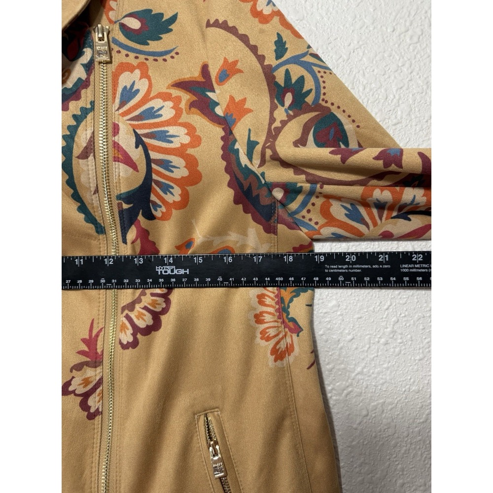 Chicos M Floral Zip Jacket Colorful Stretch New Fall Winter - Picture 5 of 7